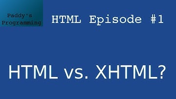 #1 - Introduction to HTML/XHTML