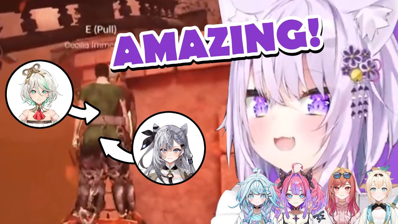 Team Okayu Amazed by Cecilia & Zeta's Shortcuts in Chained Together【Hololive】