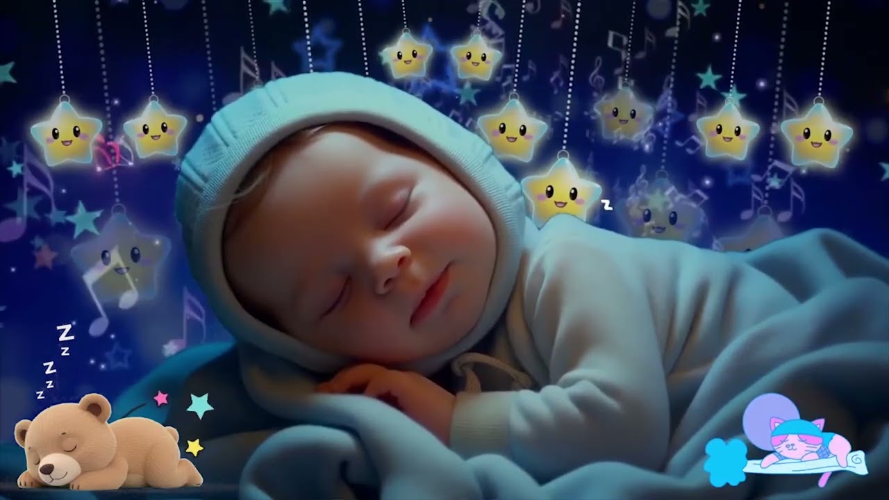 Baby Sleep Music 🌙 Mozart & Brahms Lullaby 🎵 Deep Sleep Calming Music for Gentle Night Healing
