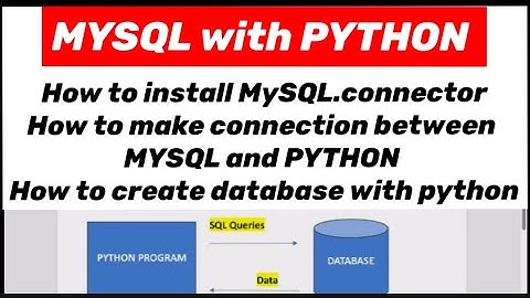 MYSQL WITH PYTHON: Install MySQL.connector , connection between MYSQL and PYTHON. Create Database.