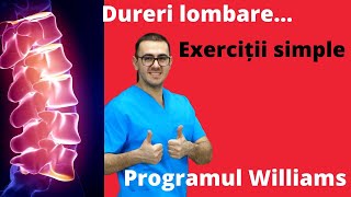 Programul Williams faza 1 ziua 3 kinetoterapie coloana lombara exercitii hernie de disc