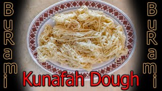 How to make Nabulsi Kunafa dough at home ... طريقة عمل عجينة الكنافة النابلسية في المنزل