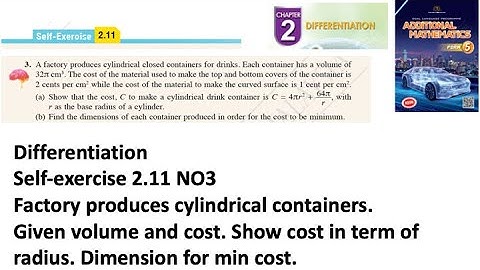 Differentiation self-exercise 2.11 Q3 pembezaan latihan kendiri 2.11 form 5 add maths kssm spm