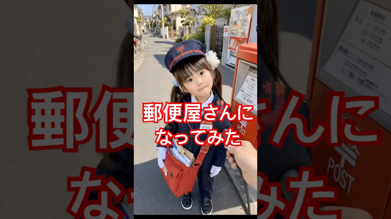 郵便屋さんになってみた👧🏻あおいちゃんの職業体験👧🏻#ai #職業体験 #shorts