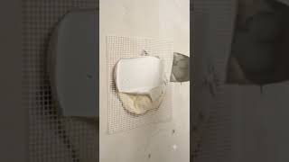 A forgotten light spot, neatly wiped from the wall. #WallRepair #SconceRemoval