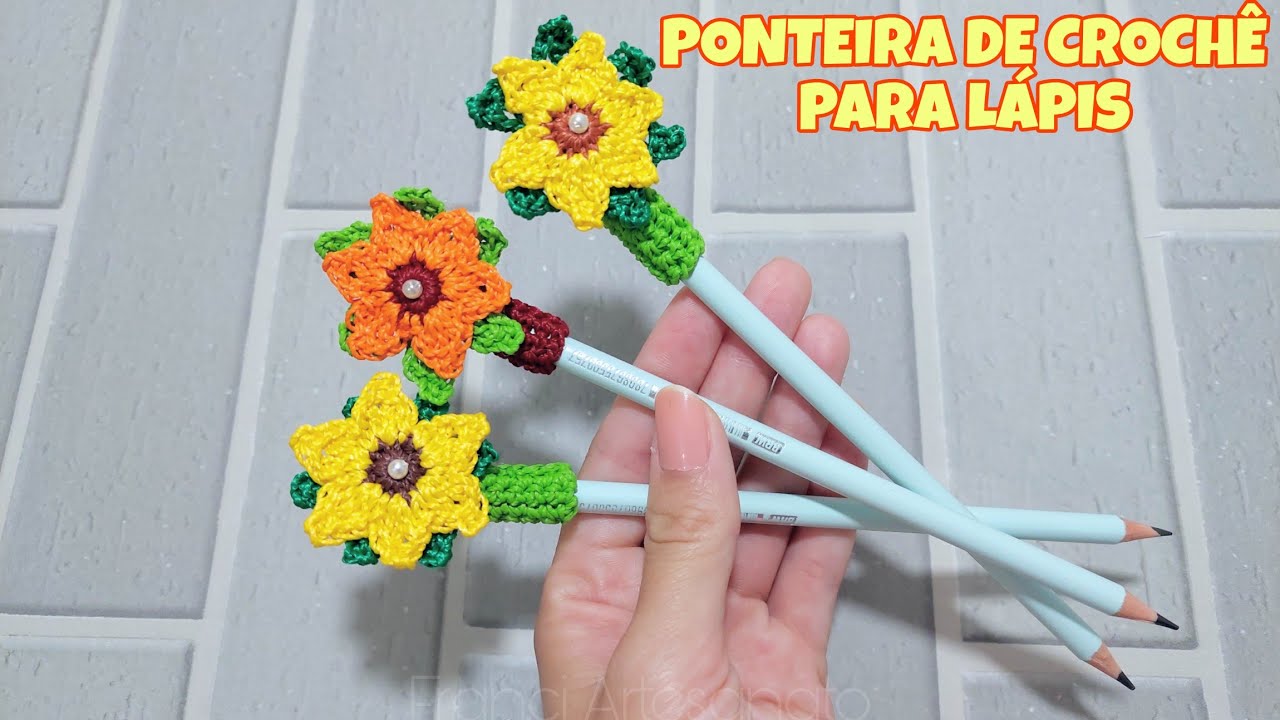 PONTEIRA DE CROCHÊ PARA LÁPIS E CANETAS | VOLTA ÀS AULAS COM ARTESANATO | FRANCI ARTESANATO