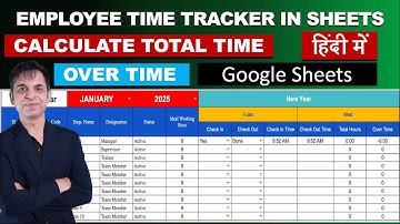 Employee Attendance Sheet with Time Tracker in Google Sheets / Time Tracker @OfficeElephant9