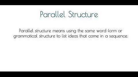 Parallel structure
