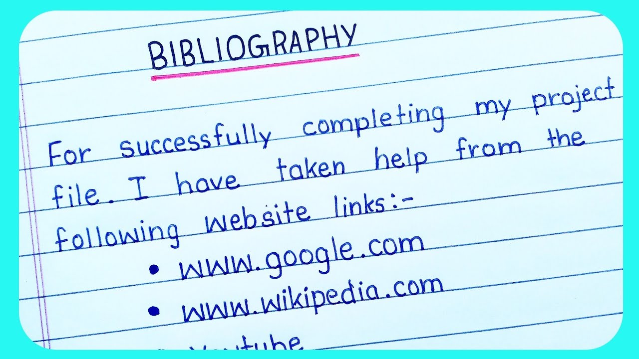 how to write bibliography in project work