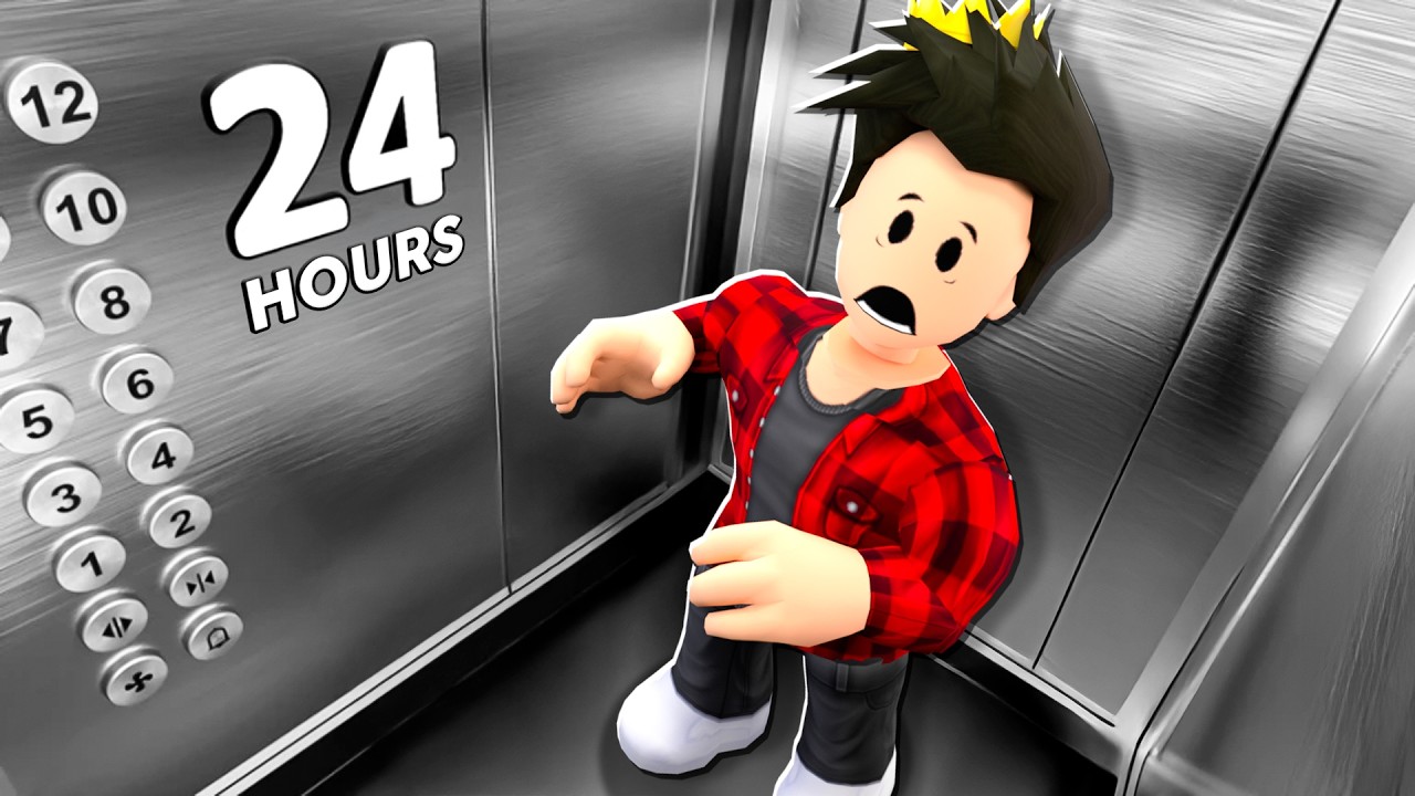 i survived 24 HOURS in a Roblox elevator... - YouTube