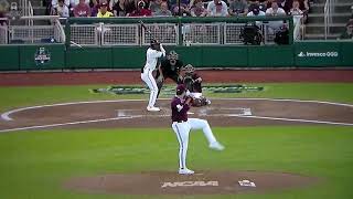 Mississippi St pitcher Will Bednar vs. Vanderbilt's Enrique Bradfield Jr - 6th inn, CWS final Gm 3