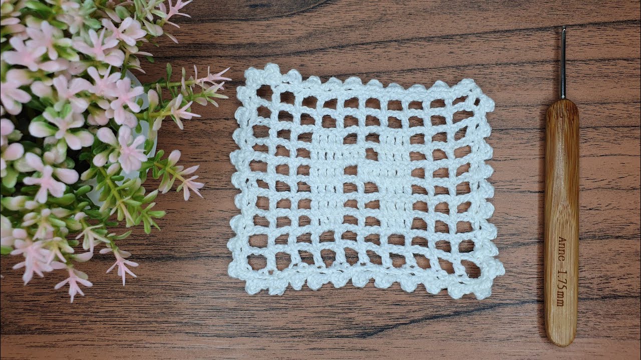 Letra N Tejida en Crochet Filet Paso a Paso.