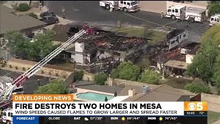 Fire destroys two homes in Mesa