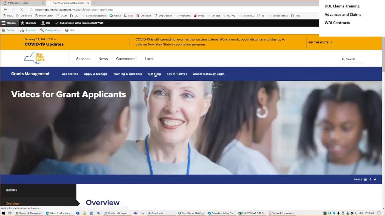 DOL Submitting Claims for Payment in the Grants Gateway - YouTube