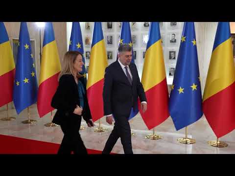 03/06/24 Întrevederea PM Marcel Ciolacu cu președintele Parlamentului European, dna Roberta Metsola