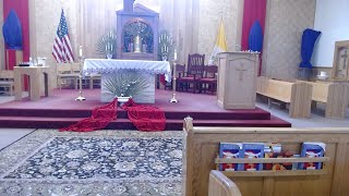 Mass at Holy Child Catholic Church on Palm Sunday of the Lord's Passion, 2 Apr1l 2023, Tijeras NM