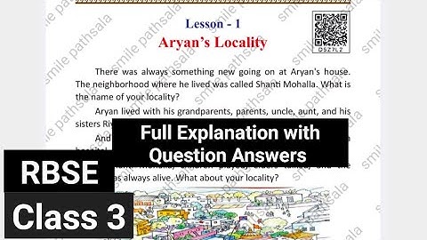RBSE Class 3 Evs lesson 1 Aryan