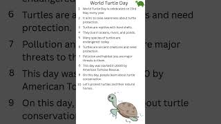 10 Lines on World Turtle Day in English