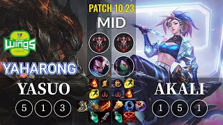 JAG Yaharong Yasuo vs Akali Mid - KR Patch 10.23