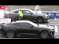 Hellcat vs 2019 ZL1 and vs Shelby GT500 - drag race