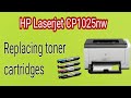 Replacing toner cartridges on HP laserjet printer cp1025nw#foryou#hp