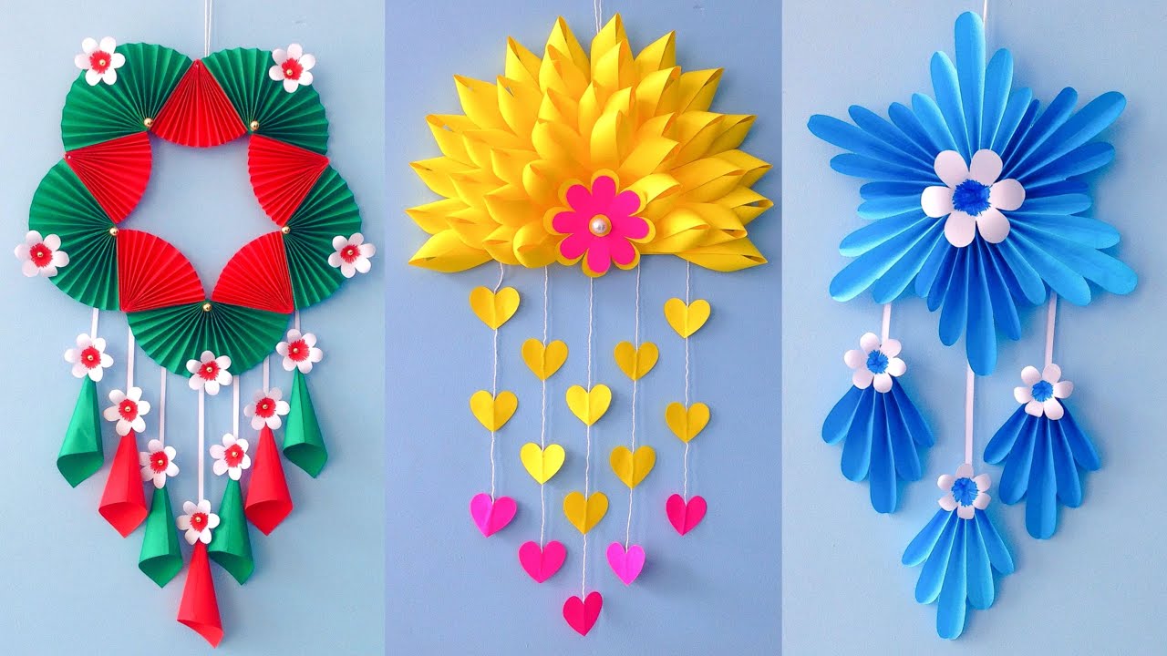 3 Unique Flower Wall Hanging / Quick Paper Craft For Home