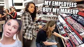 MY EMPLOYEES BUY MY FULL FACE OF MAKEUP!!! LAURA LEE