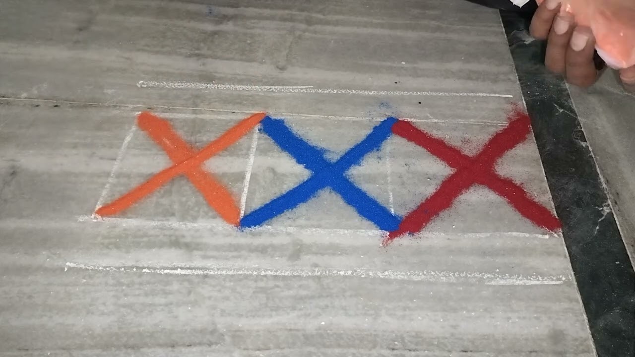  Door border#Simple multi colors border design #easy rangoli#daily rangoli 