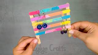 ☘ Recycler les bâtons de glaces  Tuto porte bijoux, DIY rangement boucles d’oreilles / maquillage ☘