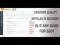 Article Forge 2.0 Full Review: URGENT Message for Bloggers & Website owners 2020