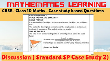 Case study based questions | CBSE Class 10 Maths | Standard SP Case study 2 Scale factor|Similarity
