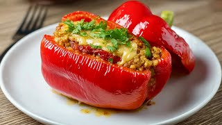 פלפלים ממולאים - ארוחת ערב מהירה של 15 דקות