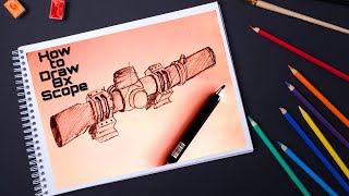 How to Draw 8x Scope From Pubg || Easy for Kids || Pubg Mobile Season 14