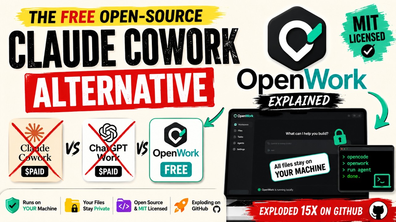 The Free Open-Source Claude Cowork Alternative (OpenWork, Explained)