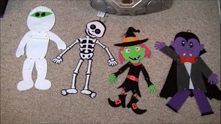 Dollar Tree Halloween Hanging Props - Dracula, Witch, Mummy and The Skeleton
