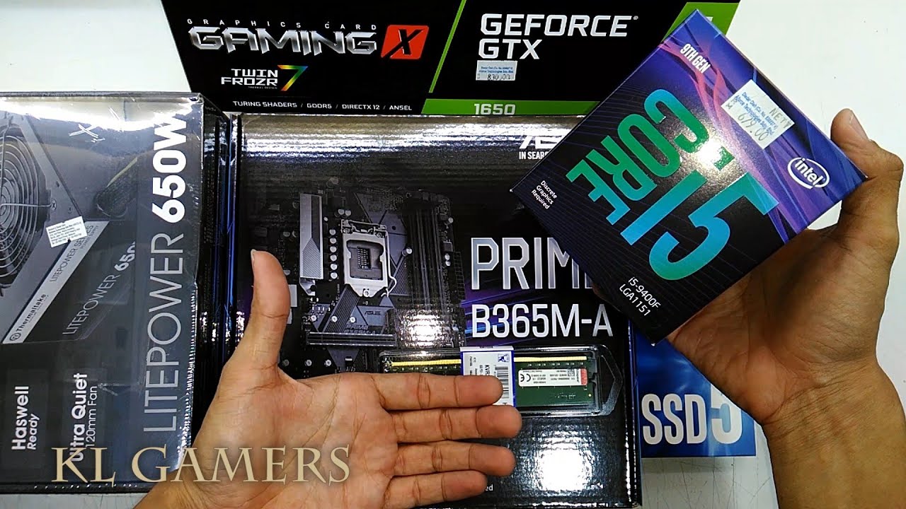 intel Core i5 9400F ASUS PRIME B365M-A 8GB RAM msi GTX 1650 GAMING