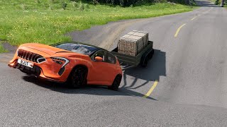 Cars vs Massive Potholes #4 - BeamNG.Drive