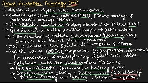 Second generation (2G) & Digital Advanced Mobile phone System (DAMPS) in a communication system