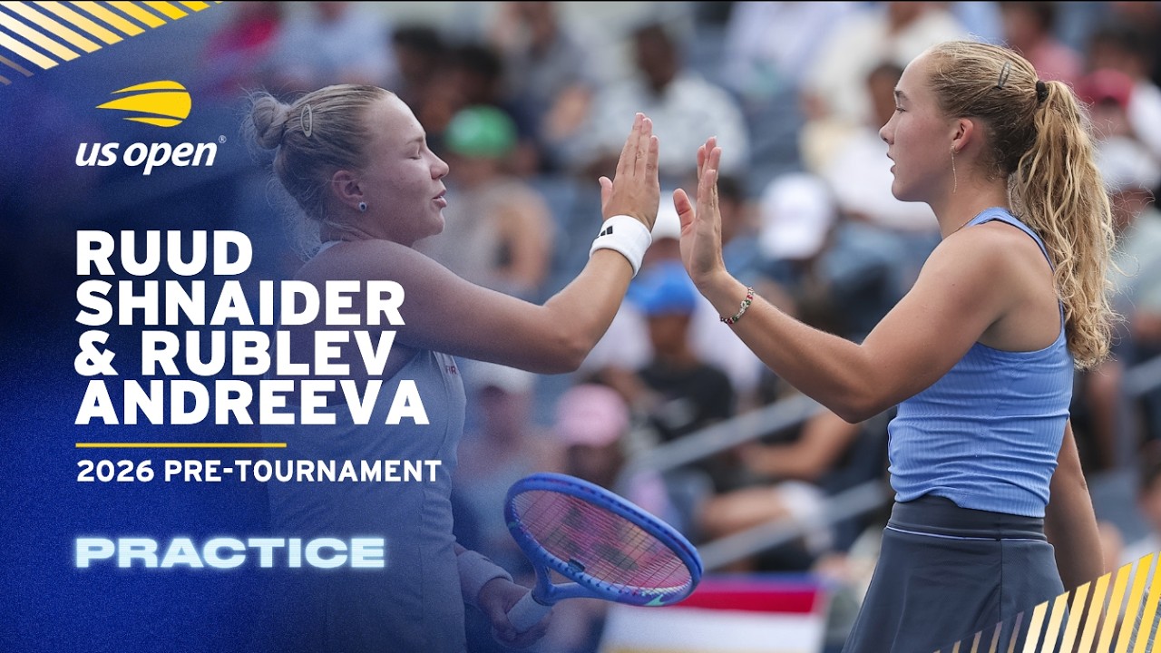 LIVE | Ruud/Shnaider & Rublev/Andreeva | Practice Session | 2026 US Open