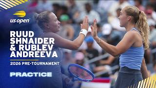 LIVE | Ruud/Shnaider & Rublev/Andreeva | Practice Session | 2026 US Open
