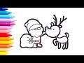 Christmas tree , Santa , presents | Coloring & Drawing for toddlers, kids