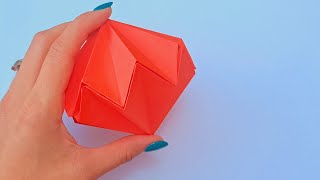 Christmas Crafts - Origami Diamond / Party Diamond Gemstone Ornament #origamicraft #origamitutorial