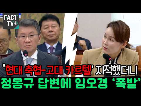 ‘현대 축협-고대 카르텔’ 지적했더니...정몽규 답변에 임오경 ‘폭발’ thumbnail