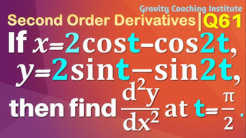 Q61 | If x=2 cos⁡t-cos⁡2ty=2 sin⁡t-sin⁡2t, find (d^2 y)/(dx^2) at t=π/2 | 2nd Order Derivatives