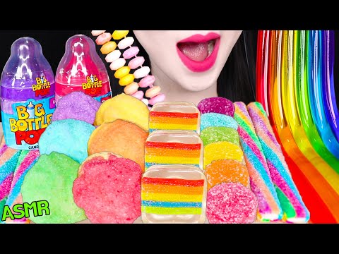 <strong>ASMR</strong> RAINBOW <strong>CUBE</strong> JELLY, BOTTLE POP, JELLY NOODLES, MARSHMALLOW 무지개 큐브 젤리, 보틀팝,젤리국수 먹방 EATING SOUNDS