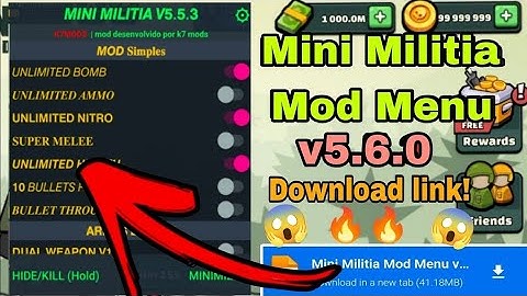 Mini Militia Mod Menu Apk v5.6.0 | Mini Militia Hack Mod Download Link | Mini Militia Mod Menu