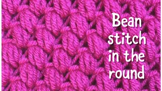 Bean Stitch in the round for baby hats, infinity scarfs and more in crochet #74