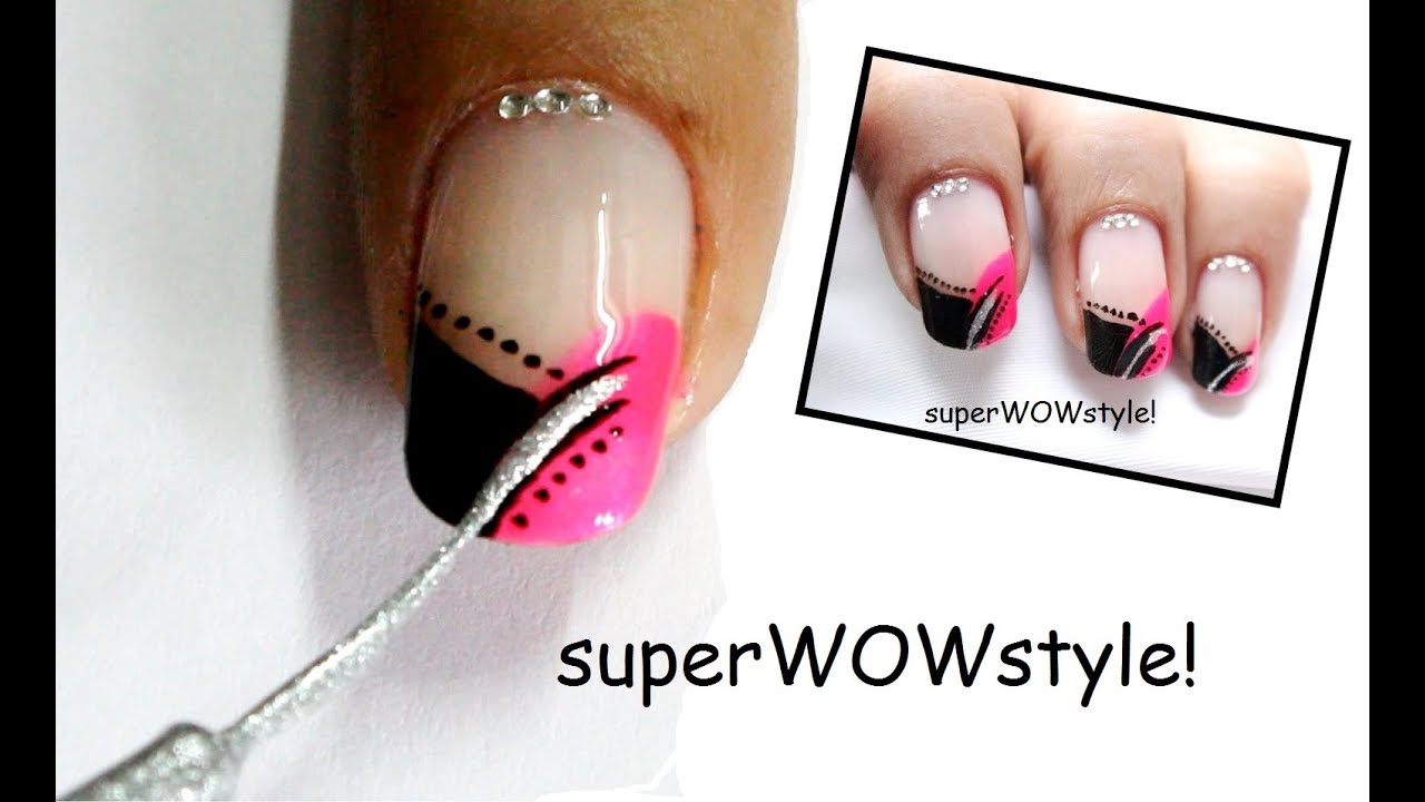 Neon French Tip Cute Nail Designs Tutorial Youtube