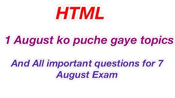 HTML|Crash course for DSSSB TGT Computer Science