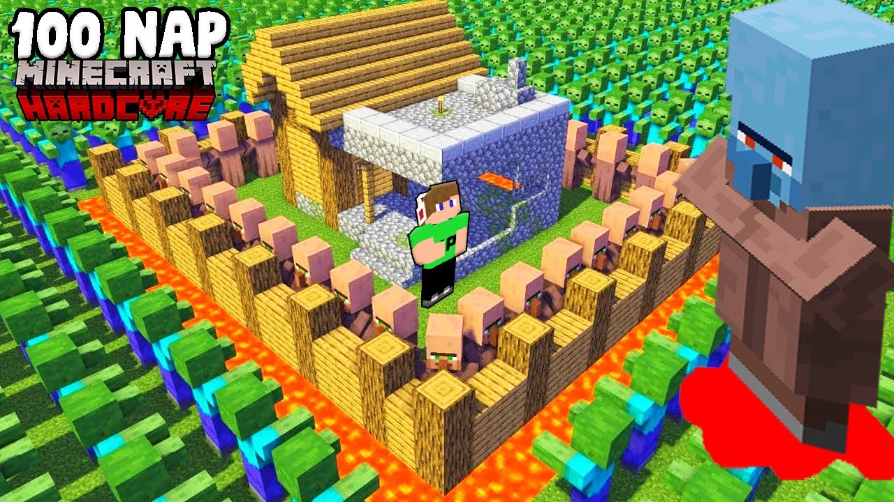 100 NAP ALATT VÉDTEM BE A FALUT A MINECRAFT-BAN! 😱 - YouTube